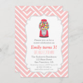 Gummiball-Maschine-Kerzenleuchte Geburtstagsparty Einladung (Vorne/Hinten)