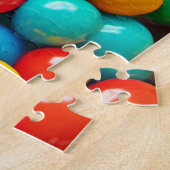 Gummibälle, farbiges Gummi und Bonbons Puzzle (Seite)