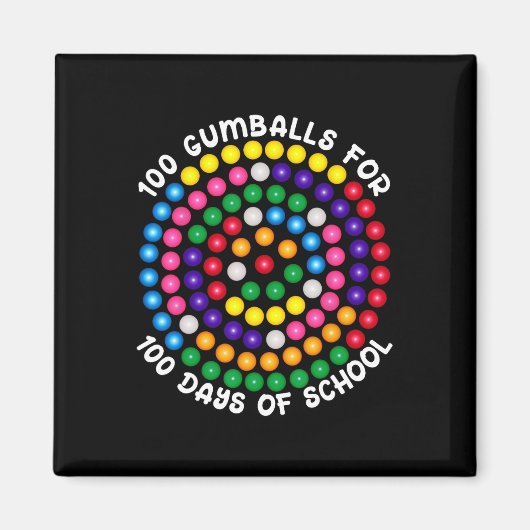 Gummibälle für 100 Schultage Magnet (Vorne)