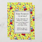 Gummibälle-Party Einladung (Vorne/Hinten)