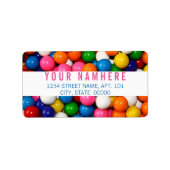 Gummibällen Adressaufkleber (Vorne)