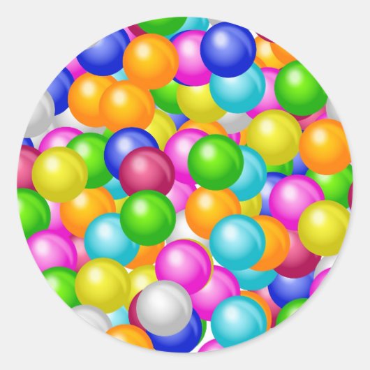 Gummibällen Runder Aufkleber (Vorderseite)