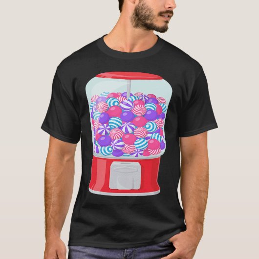 Gummiballmaschine mit Gummibogen-Gummibogen auf Ra T-Shirt (Vorderseite)