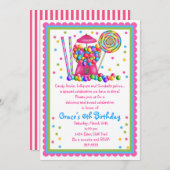 Gummiballmaschine und Bonboneinladung Einladung (Vorne/Hinten)