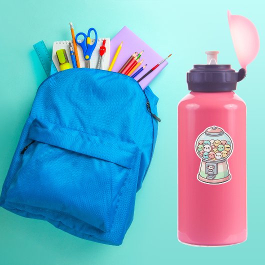 Gummiballmaschine, Wasserfarbe, lustig, farbig Aufkleber