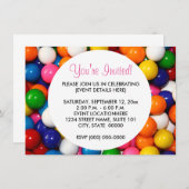 Gummiballs Einladungen (Vorne/Hinten)