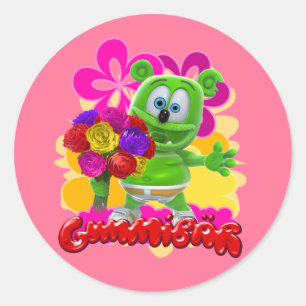 Gummibär Blumenaufkleber Runder Aufkleber