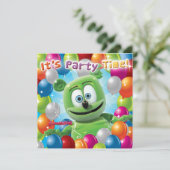 Gummibär (der gummiartige Bär) Party Einladung (Stehend Vorderseite)