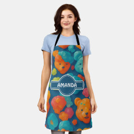 Gummibär florales Personalisiertes Muster Schürze