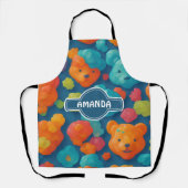 Gummibär florales Personalisiertes Muster Schürze (Vorderseite)