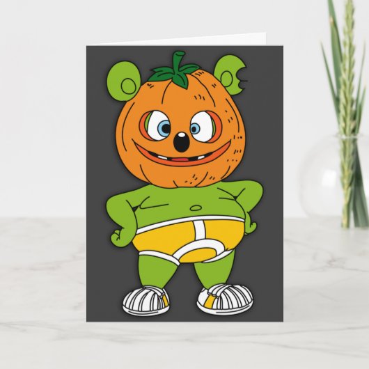 Gummibär Jack-O-Lantern Halloween Card Karte (Vorderseite)