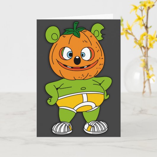 Gummibär Jack-O-Lantern Halloween Card Karte (Gelbe Blume)