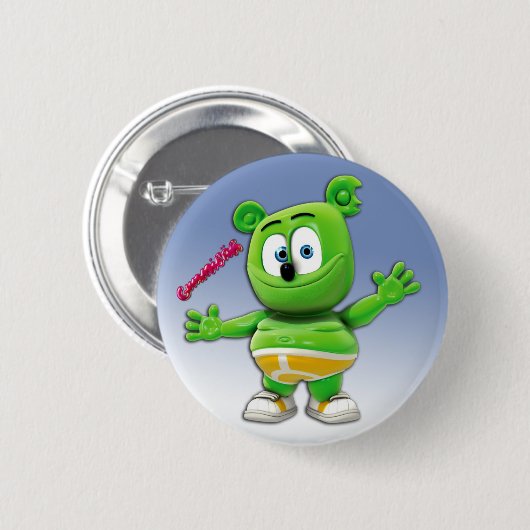 Gummibär Knopf auf Blau Button (Vorne & Hinten)