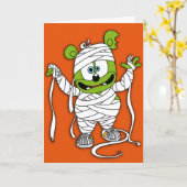 Gummibär Mummy Halloween Card Karte (Gelbe Blume)