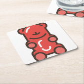 Gummibär Rechteckiger Pappuntersetzer (angewinkelt)