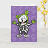 Gummibär Skeleton Halloween Card Karte (Gelbe Blume)