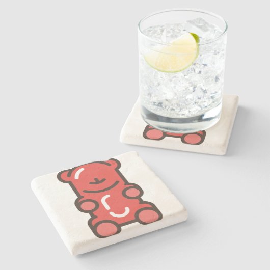 Gummibär Steinuntersetzer (Seitenansicht)