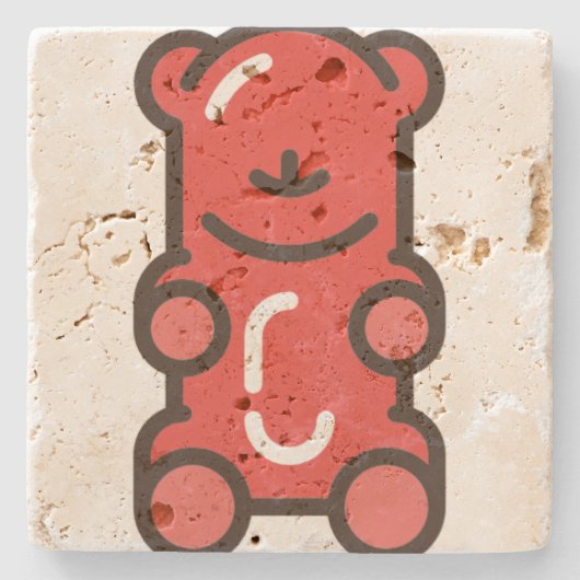 Gummibär Steinuntersetzer (Vorderseite)