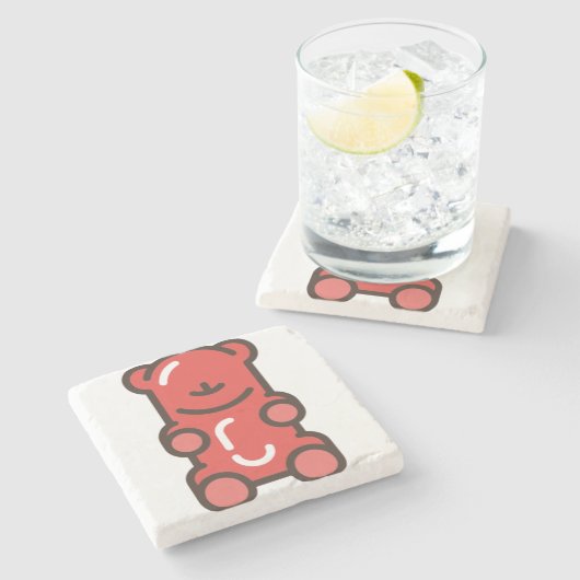 Gummibär Steinuntersetzer (Seitenansicht)