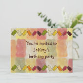 Gummibär Zickzack Einladung (Stehend Vorderseite)