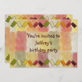 Gummibär Zickzack Einladung (Vorne/Hinten)