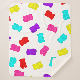 Gummibärchen bunte Regenbogen Süßigkeiten Sherpadecke