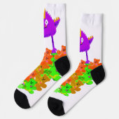 Gummibärchen-Ernte-Monster Socken (Linkes Detail)