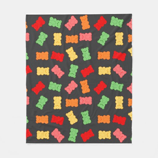 Gummibärchen-Geschenkpapier Fleecedecke (Vorderseite)