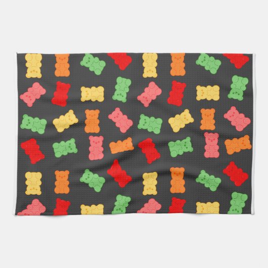 Gummibärchen-Geschenkpapier Geschirrtuch (Horizontal)