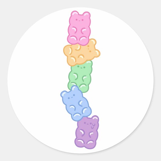 Gummibärchen runder aufkleber (Vorderseite)