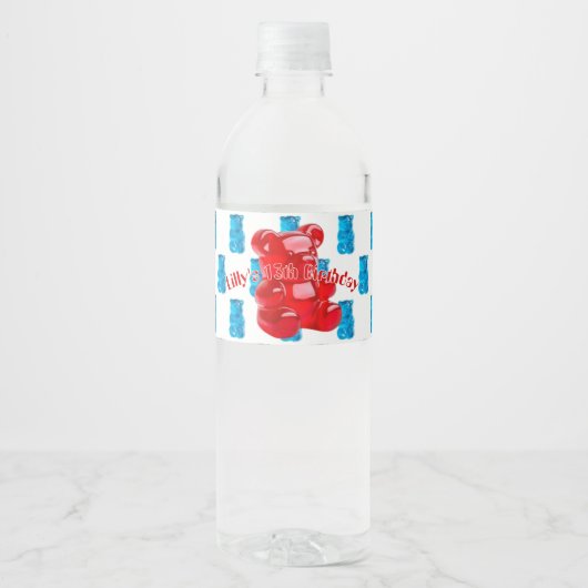 Gummibärchen wasserflaschenetikett (Vorderseite)