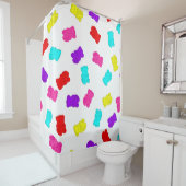 Gummibären farbige Regenbogenbonbons Duschvorhang (Beispiel)