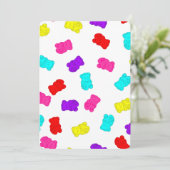 Gummibären farbige Regenbogenbonbons Einladung (Stehend Vorderseite)