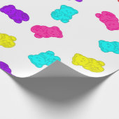 Gummibären farbige Regenbogenbonbons Geschenkpapier (Ecke)