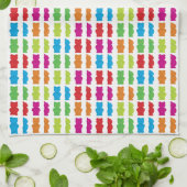 Gummibären-Farbmuster Geschirrtuch (Gefaltet)