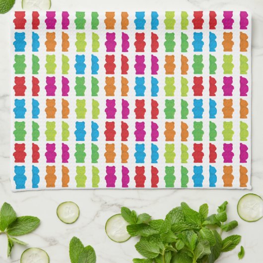 Gummibären-Farbmuster Geschirrtuch (Gefaltet)
