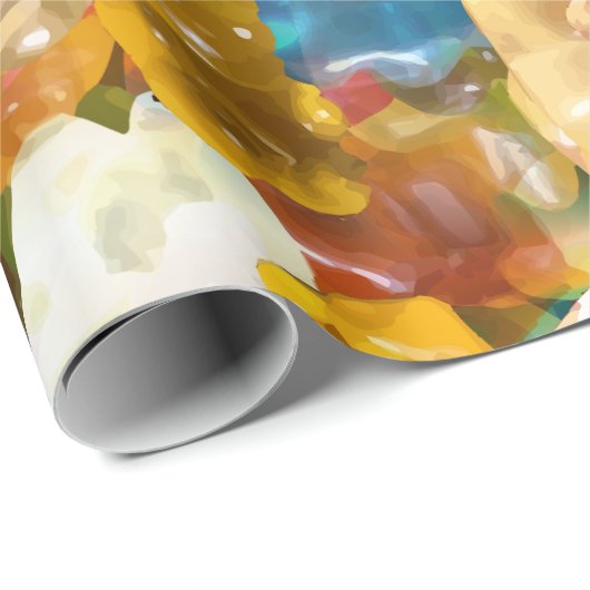 Gummibären Geschenkpapier (Rolleneckpunkt)