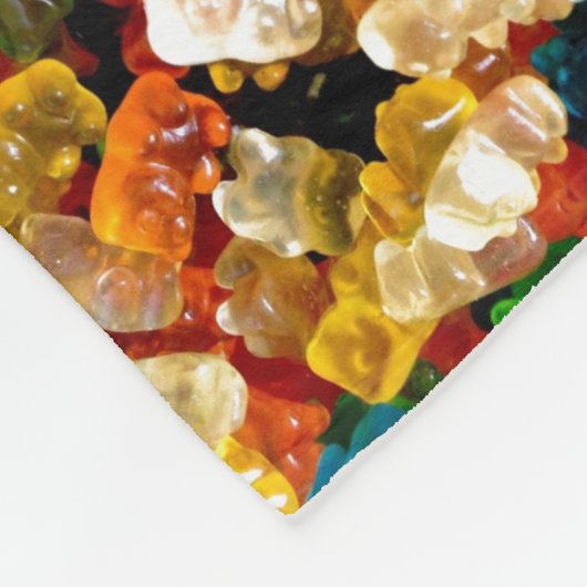 Gummibären mit Bonbons Fleecedecke (Ecke)