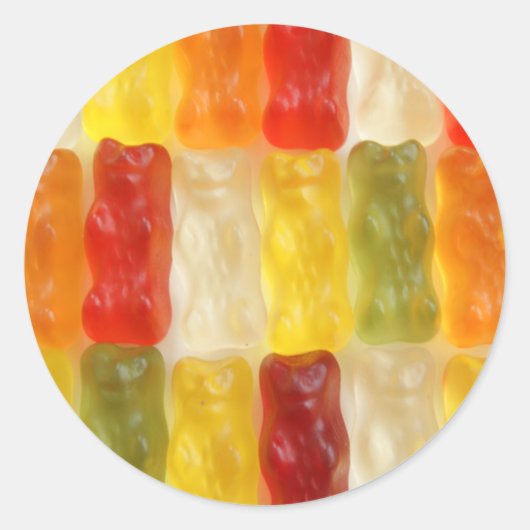 Gummibären Runder Aufkleber (Vorderseite)
