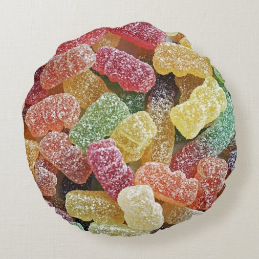 Gummibären Rundes Kissen (Rückseite)