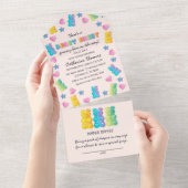 Gummibärenbärendusche aus Gelee Candy Baby All In One Einladung (Abreißen)