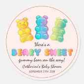 Gummibärenbärendusche aus Gelee Candy Baby Runder Aufkleber (Vorderseite)