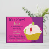 Gummibärenkuchen Einladung (Stehend Vorderseite)