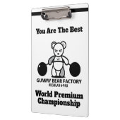 Gummibärenmeisterschaft mit lebendigem Bär Klemmbrett (Links)