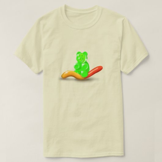 Gummibärenreiten - T - Shirt aus Gummischwanz (Design vorne)