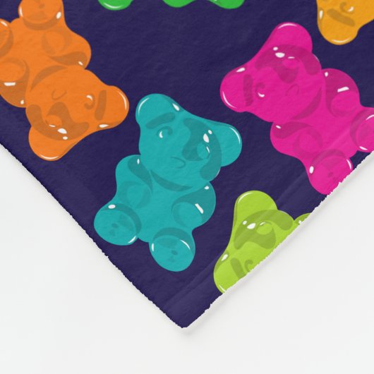 Gummibärmuster Fleecedecke (Ecke)