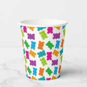 Gummibärmuster Pappbecher (Vorderseite)