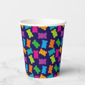 Gummibärmuster Pappbecher (Rückseite)