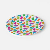 Gummibärmuster Pappteller (Schrägansicht)