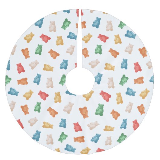 Gummibärmuster Polyester Weihnachtsbaumdecke (Vorderseite)